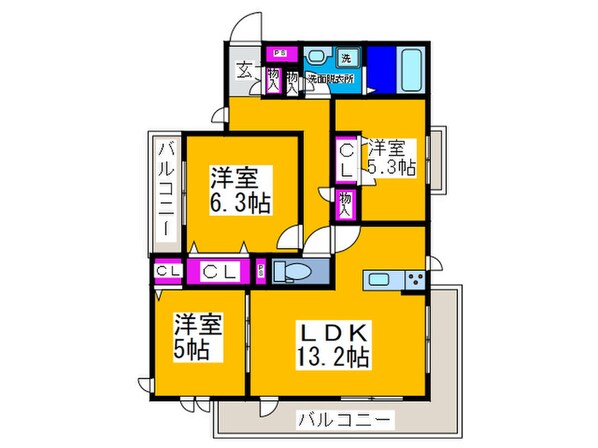 ＥＣＲＡＲＧＥ三国ヶ丘の物件間取画像